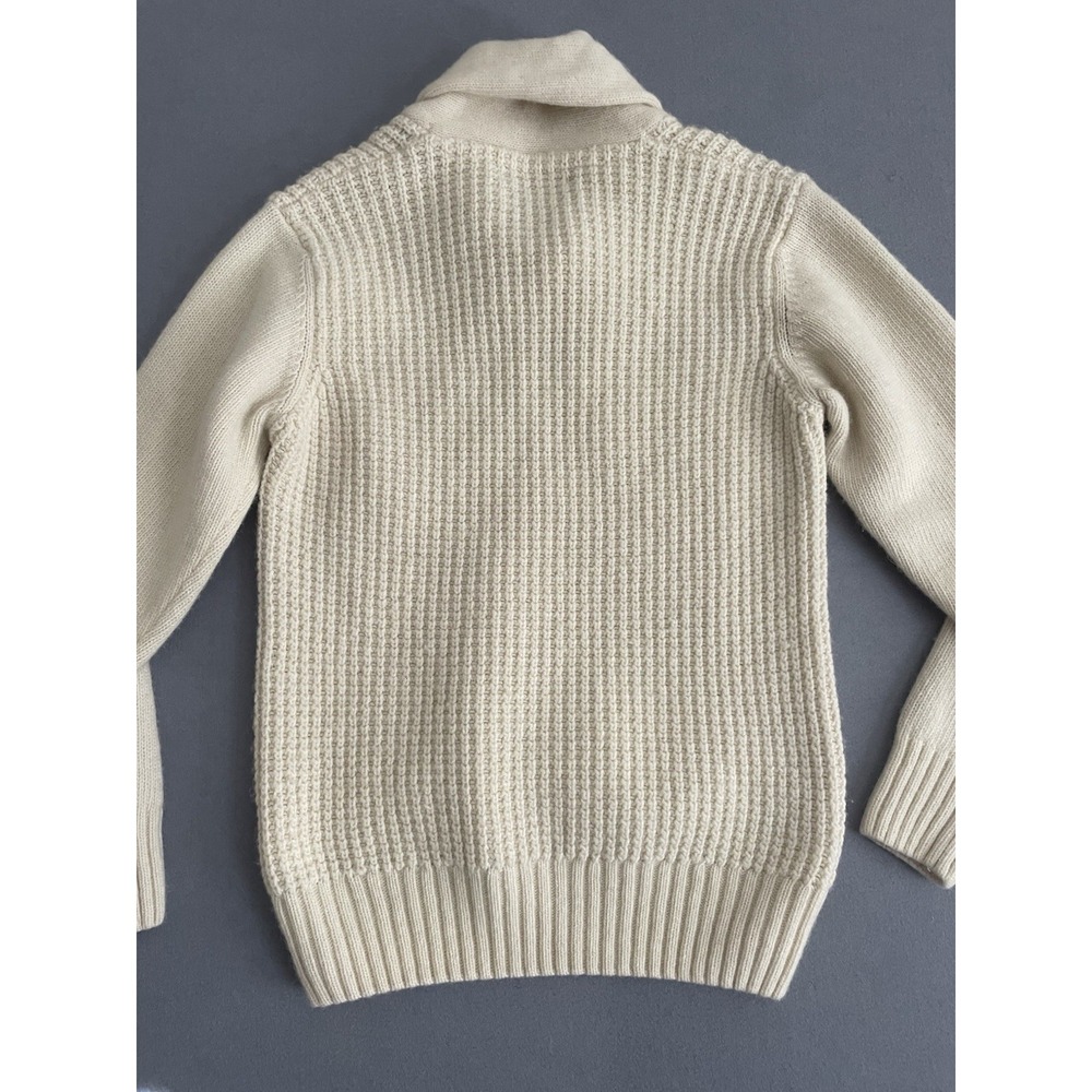 Daniele Blasi Women M Wool Sweater Cream Cable Chunky Knit Shawl Neck Italy Warm - Picture 11 of 11